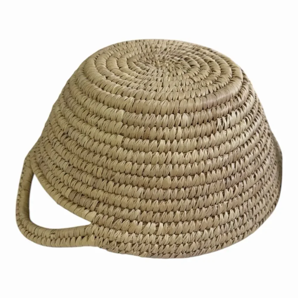 Handwoven Basket With Handles Woven Design 11.5” Diameter 5.5” Depth